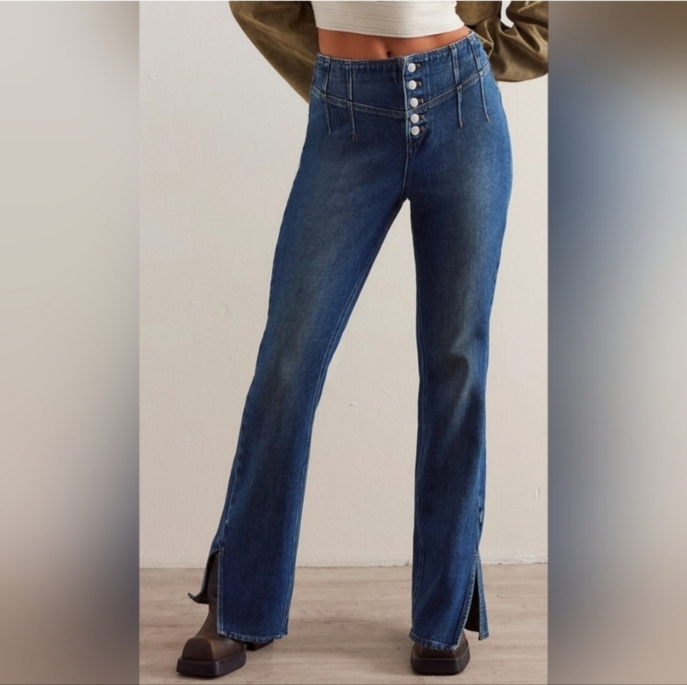 NWOT We The Free Curvy Nix Corset Jeans Size 28